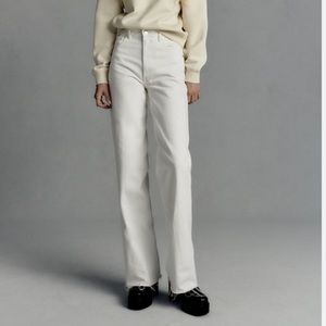 White wide leg zara jeans